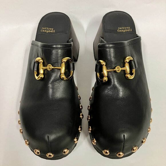HAWT! Jeffrey Campbell Black Studded Boho Clog Mules! Size 9.5 (best for 9!)! - Picture 2 of 13